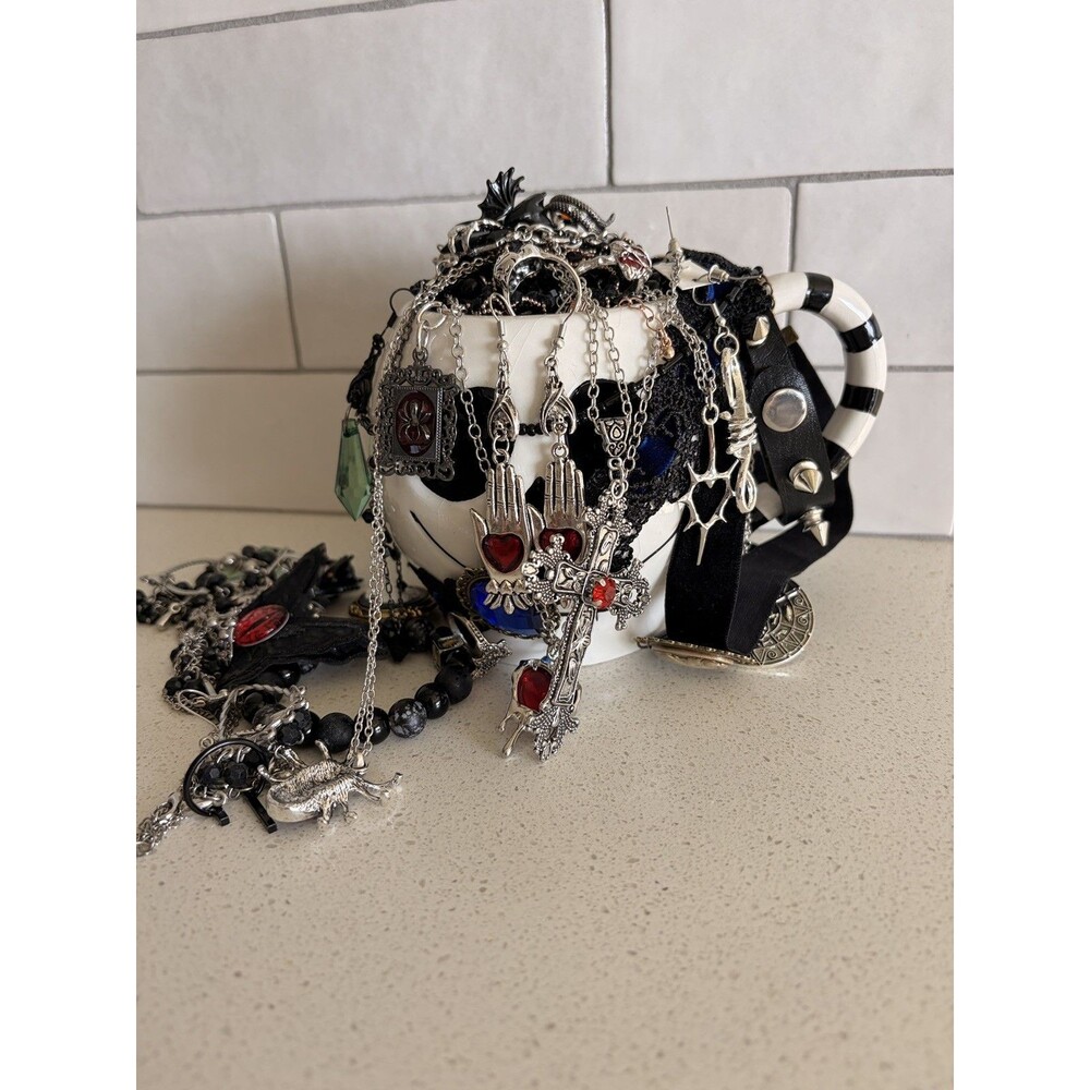 Mystery Mug Jewelry Jar Costume Celestial Snake Gothic Skull heart cross Vintage